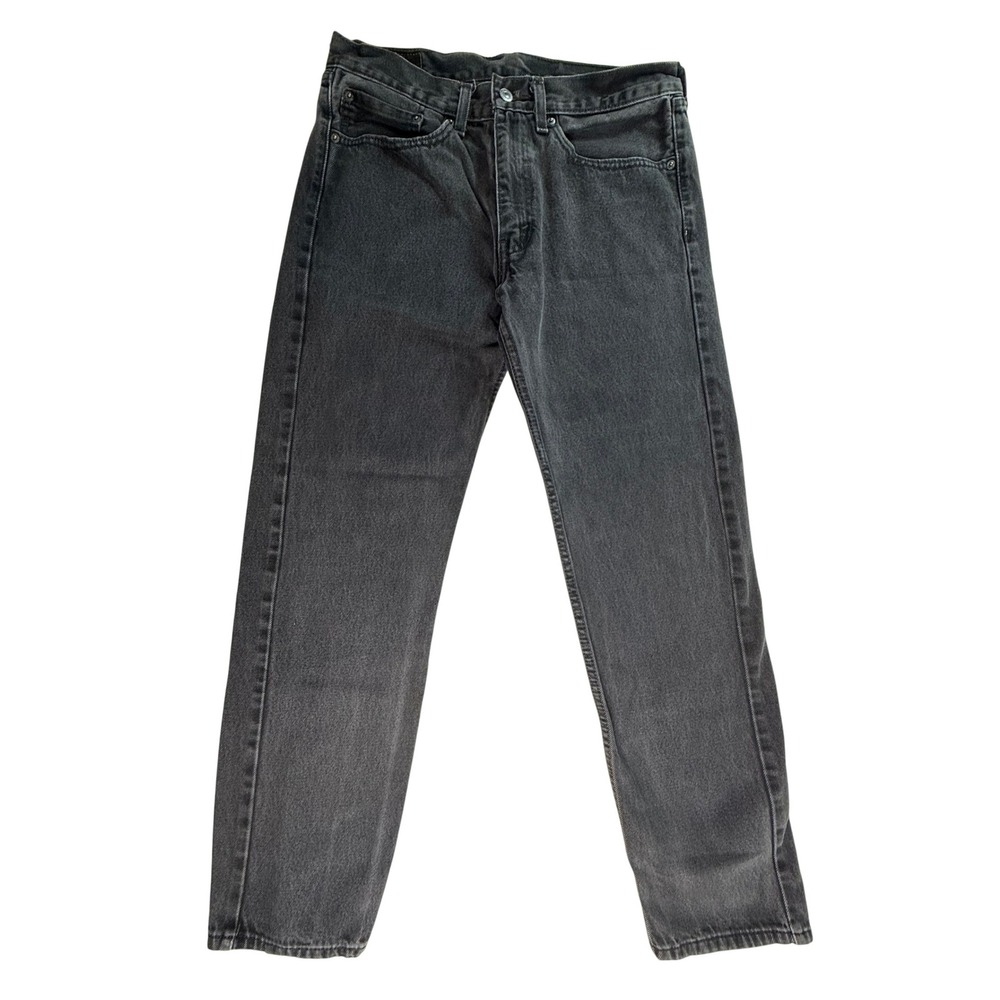 Levi's‎ 505 Regular Fit Jeans Mens W34 L32 Gray Black Denim Pants-855